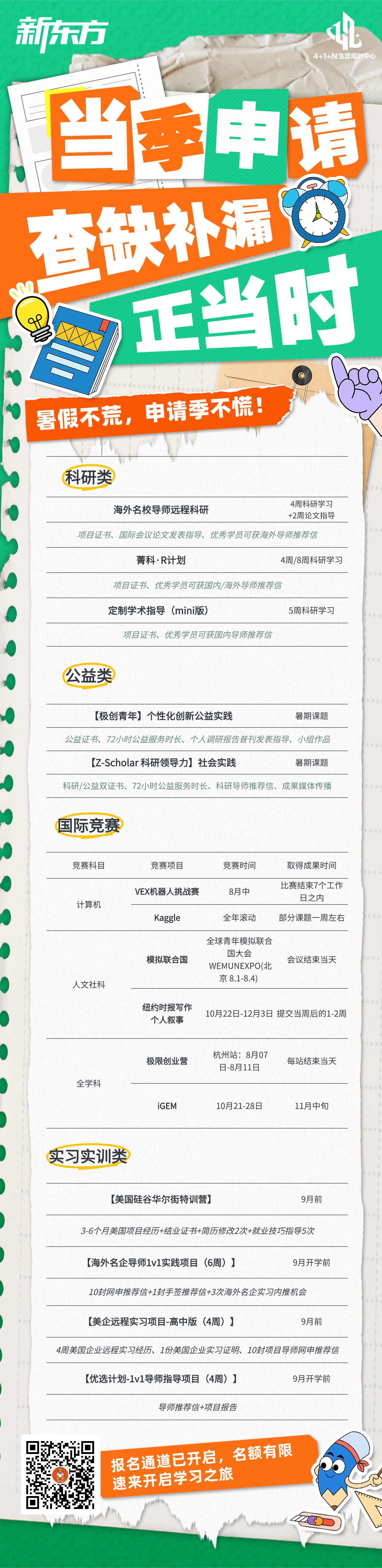 新东方当季申请查缺补漏正当时——暑假不荒，申请季不慌