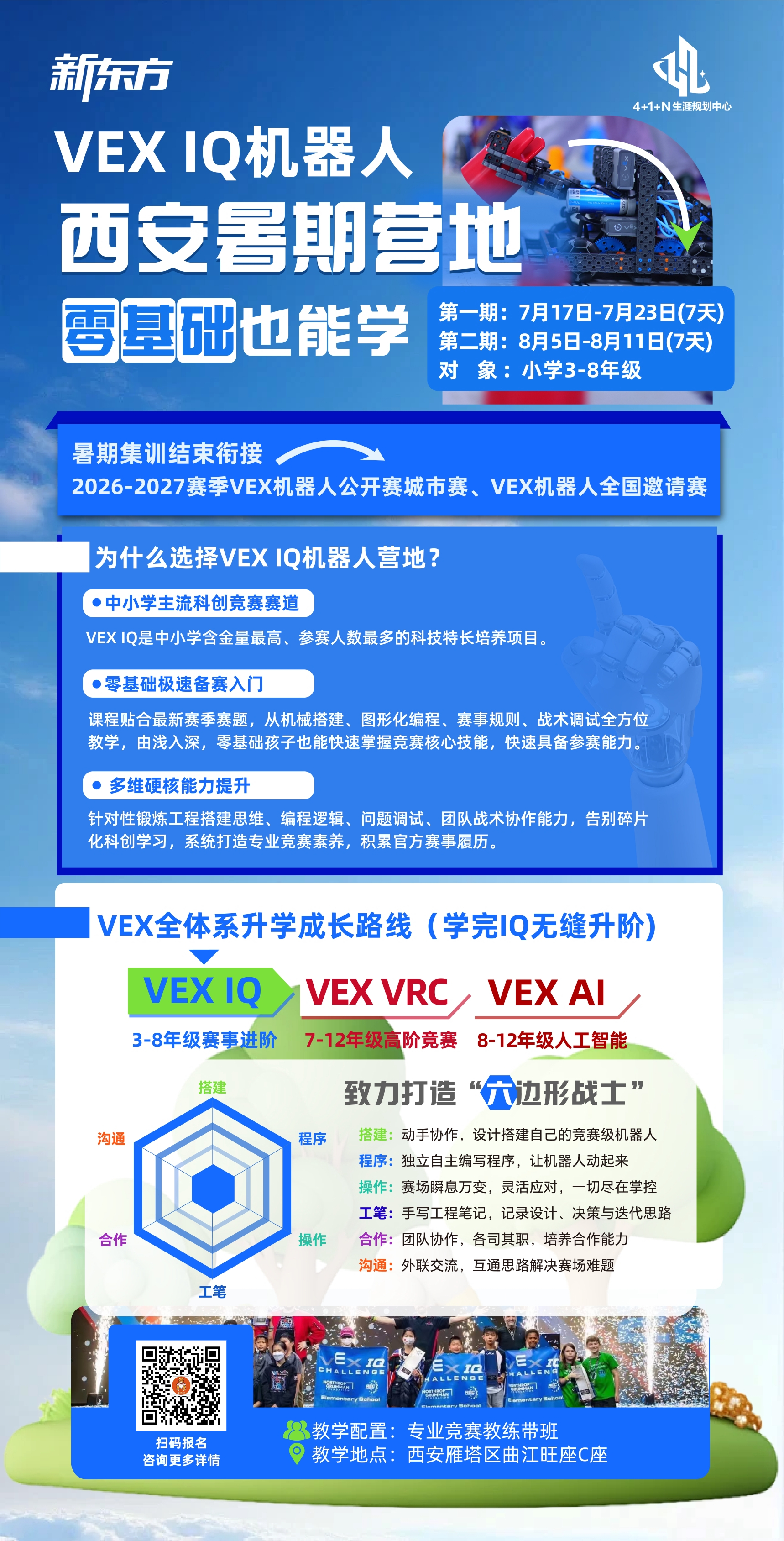 杭州新东方  VEX IQ机器人西安暑期营地