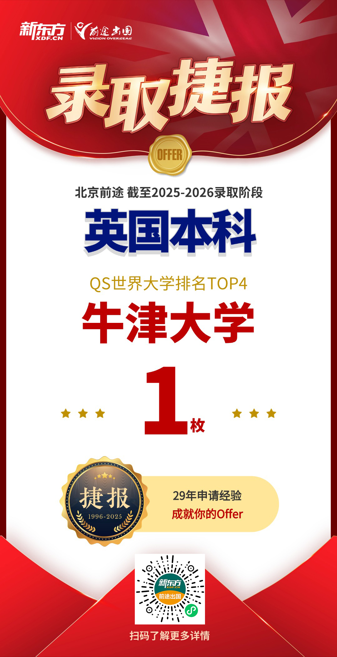 重磅录取来袭！收获牛津大学本科offer1枚！