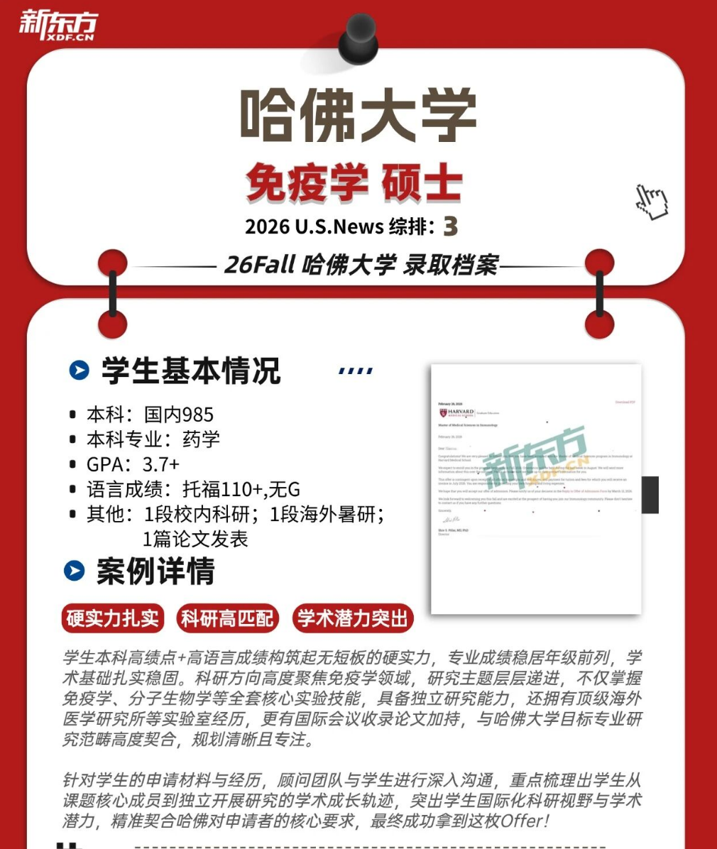 打破固有认知｜26Fall 哈佛大学硕士多元录取案例参考