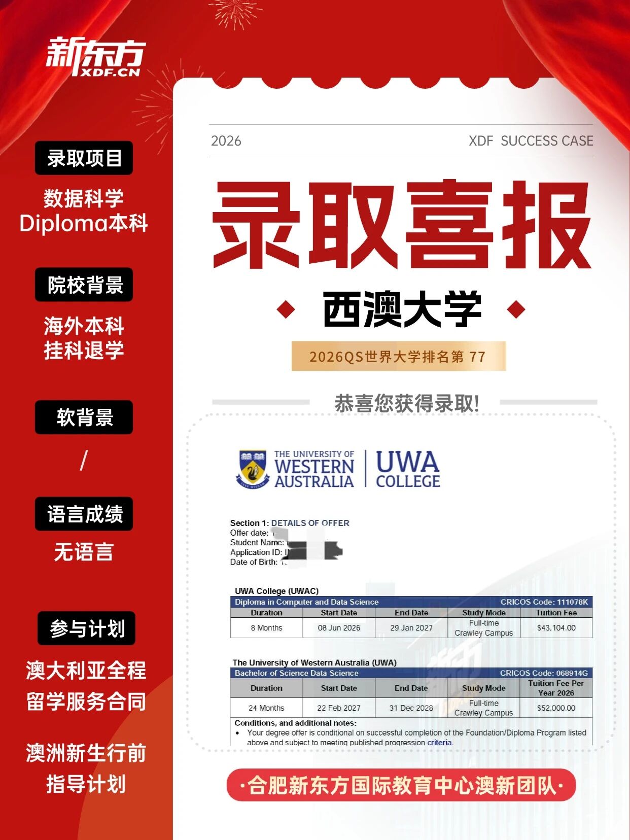 【新东方案例】本科退学≠留学终点！低绩点+无雅思，如何逆袭西澳大学数据科学？