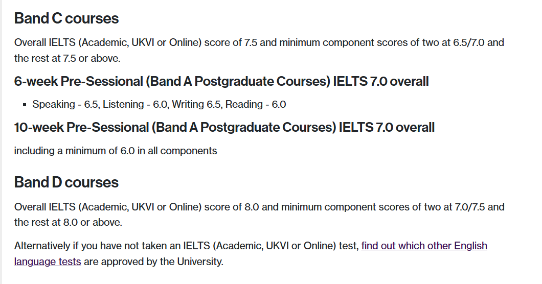 2026QS世界前100英国大学雅思要求全览！