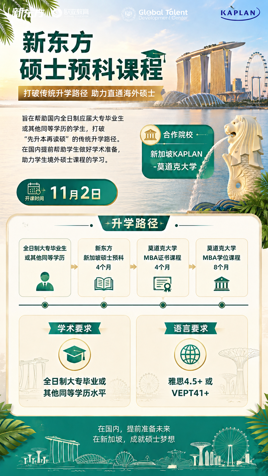 杭州新东方  新加坡硕士预科 | 打破传统升学路径 助力直通海外硕士