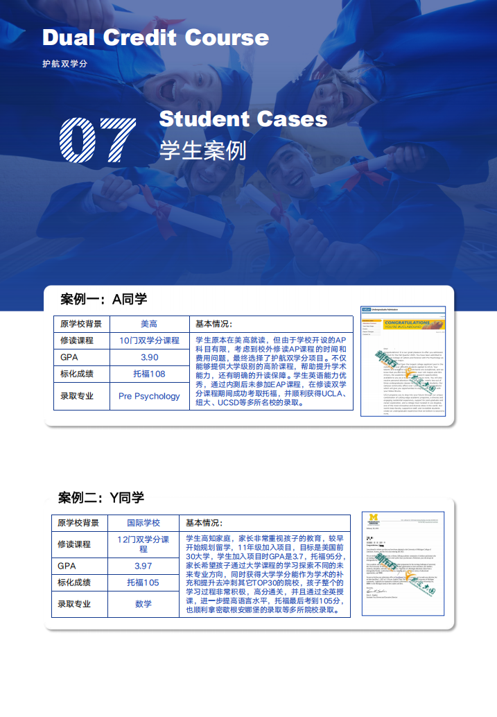 修读护航双学分课程带学分升读美国TOP名校