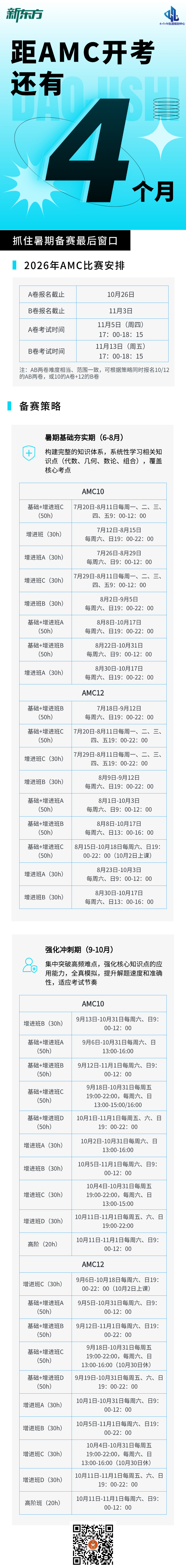 杭州新东方  AMC美国数学竞赛2026备赛课程