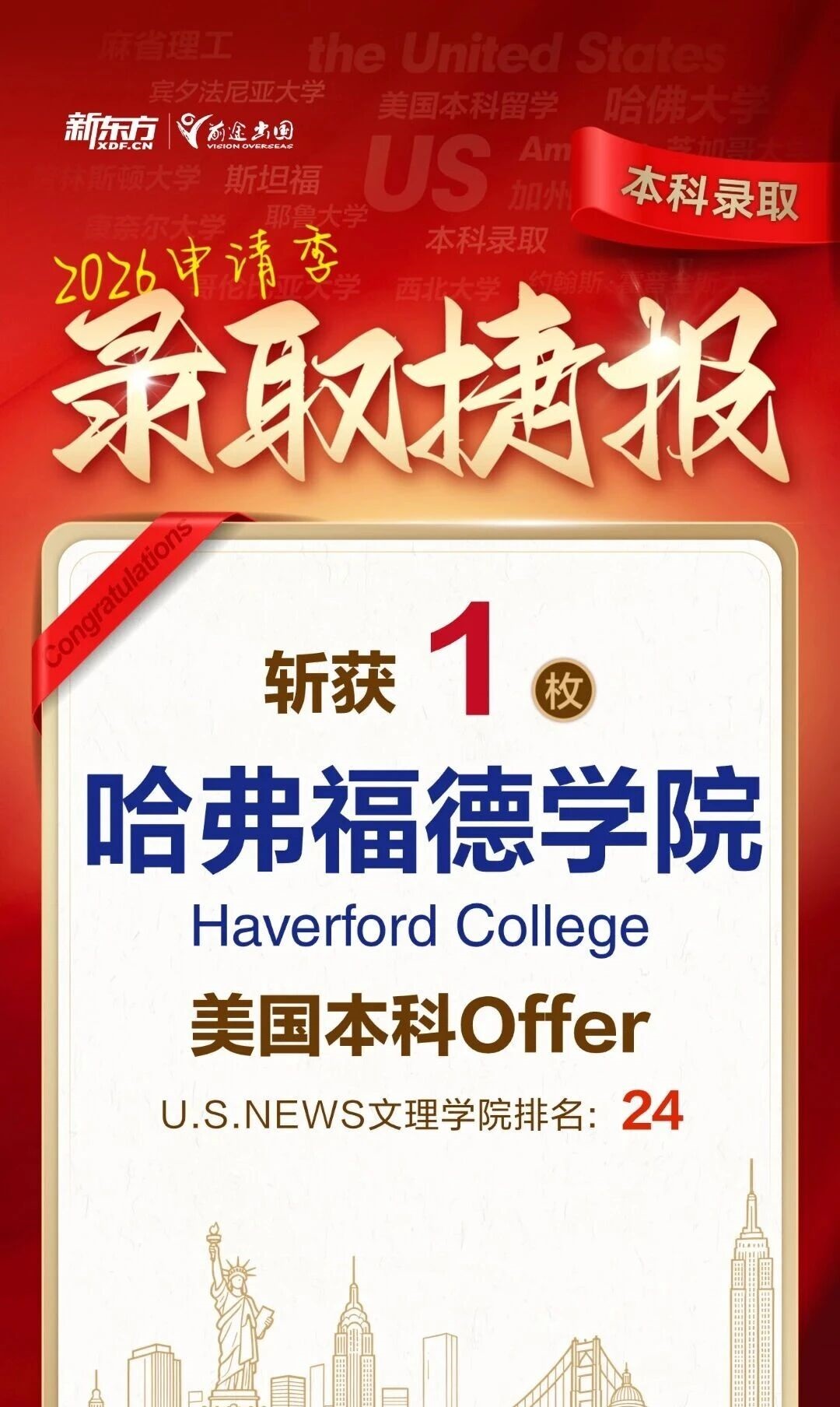 新东方26秋早申录取榜单发布：斩获埃默里/康奈尔重庆唯一录取等名校offer