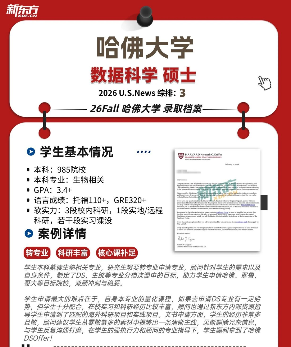 打破固有认知｜26Fall 哈佛大学硕士多元录取案例参考
