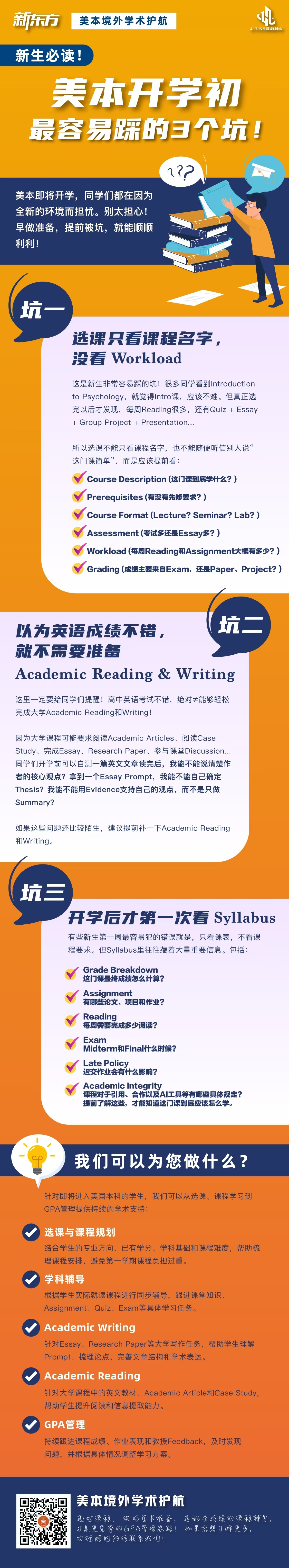 杭州新东方 美国本科留学 | 美本新生避坑指南：从选课到学术写作的全面过渡策略