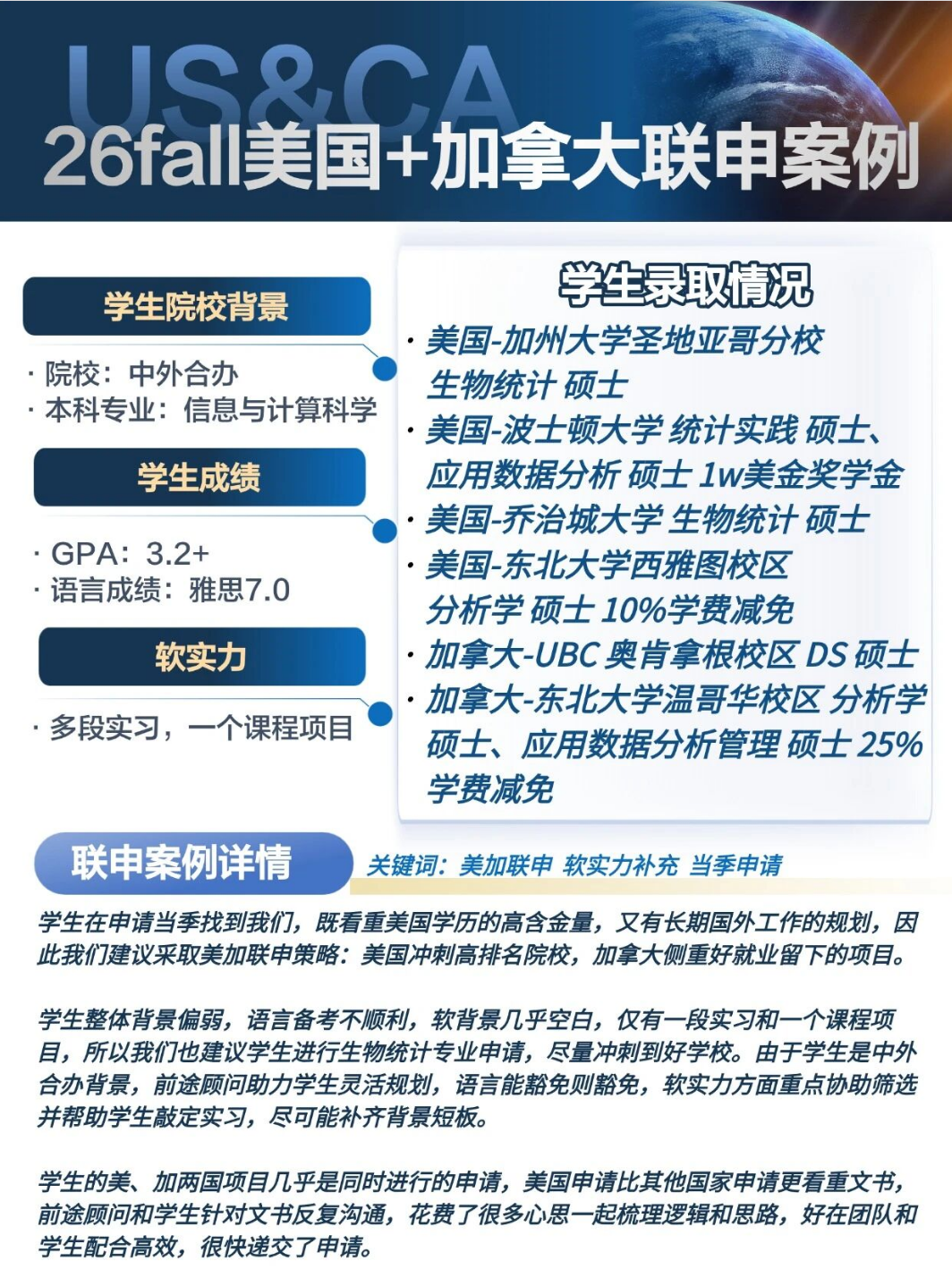 美加北美联申参考｜26Fall 真实录取案例解析与申请思路