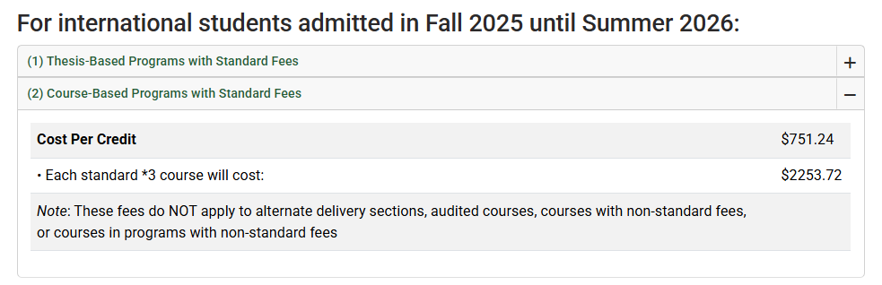 听说加拿大硕士一年费用比本科少？