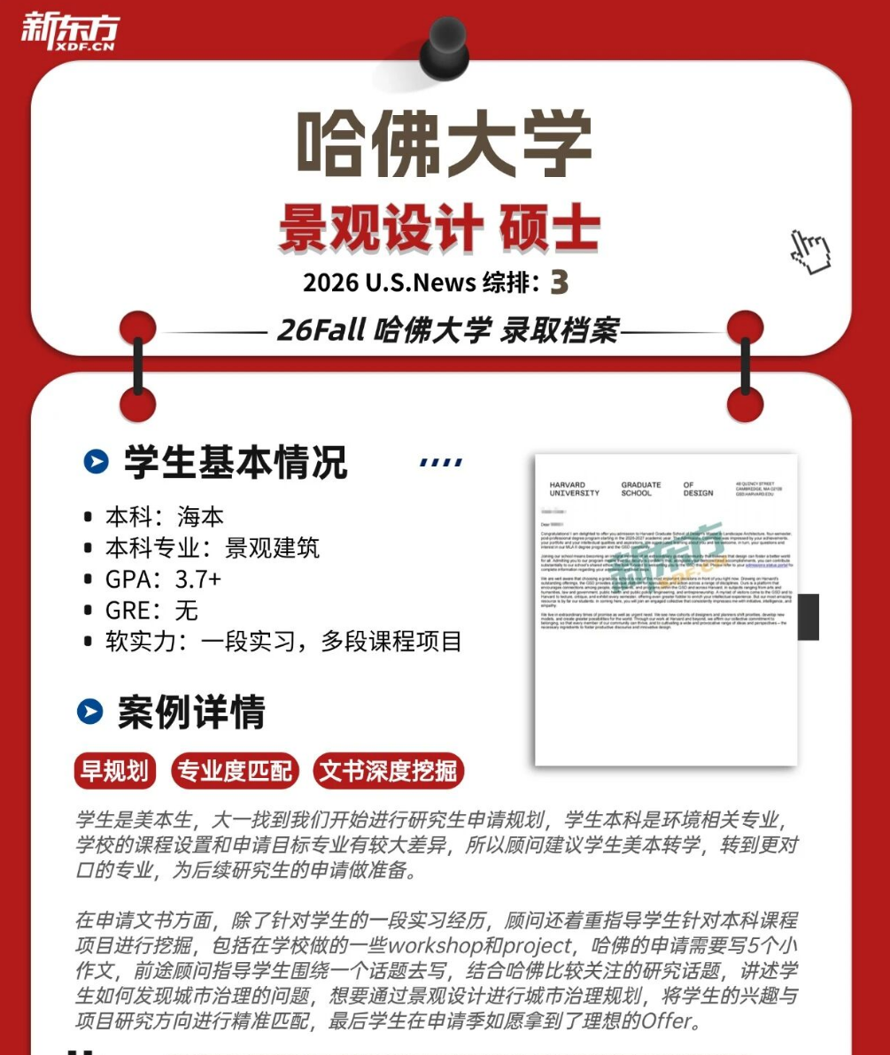打破固有认知｜26Fall 哈佛大学硕士多元录取案例参考