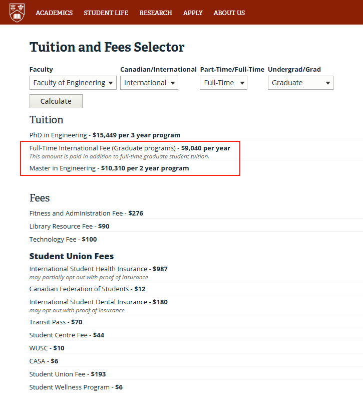 听说加拿大硕士一年费用比本科少？