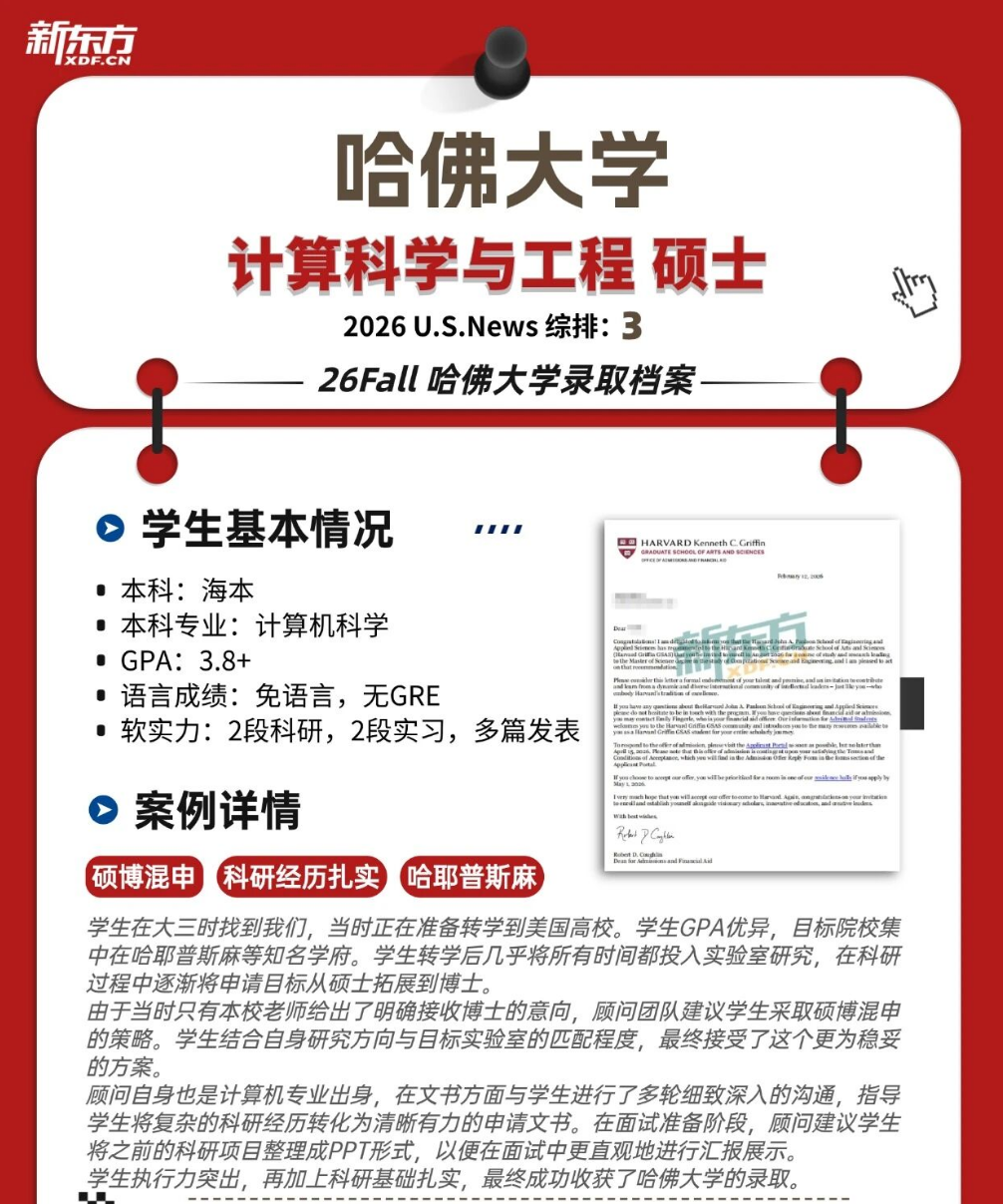 打破固有认知｜26Fall 哈佛大学硕士多元录取案例参考