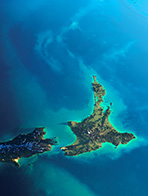 详细的地球。新西兰