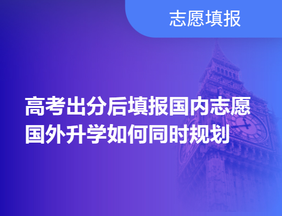 高考出分后填报国内志愿， 国外录取梦校如何同时规划