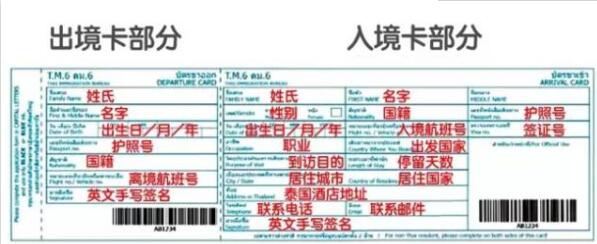 【收藏】泰国新版出入境卡填写指南 【收藏】泰国新版出入境卡填写指南