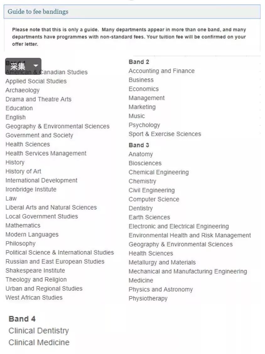 2019-2020年英国大学本科/研究生学费 2019-2020年英国大学本科/研究生学费