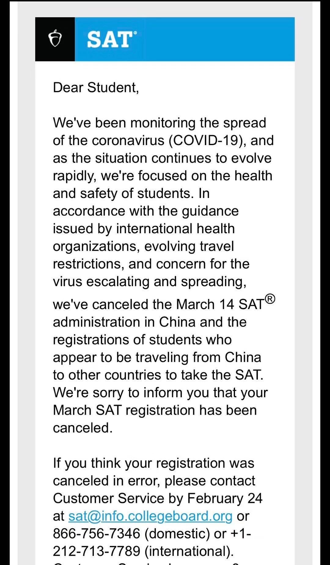 College Board取消3月中国区SAT考试！申请者如何快速调整申请规划？