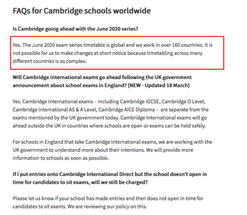 【考试通知】英国GCSE/A level5-6月考试取消!国内是否取消? 【考试通知】英国GCSE/A level5-6月考试取消!国内是否取消?
