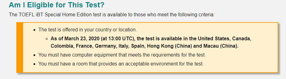 哪些地区可以在家考托福呢? 哪些地区可以在家考托福呢?