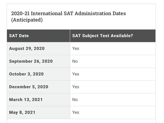 SAT新增考试时间确定!下半年考试时间一览! SAT新增考试时间确定!下半年考试时间一览!