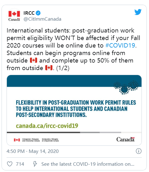 加拿大移民部发布临时学签和毕业工签变更,接受不完整的申请! 加拿大移民部发布临时学签和毕业工签变更,接受不完整的申请!