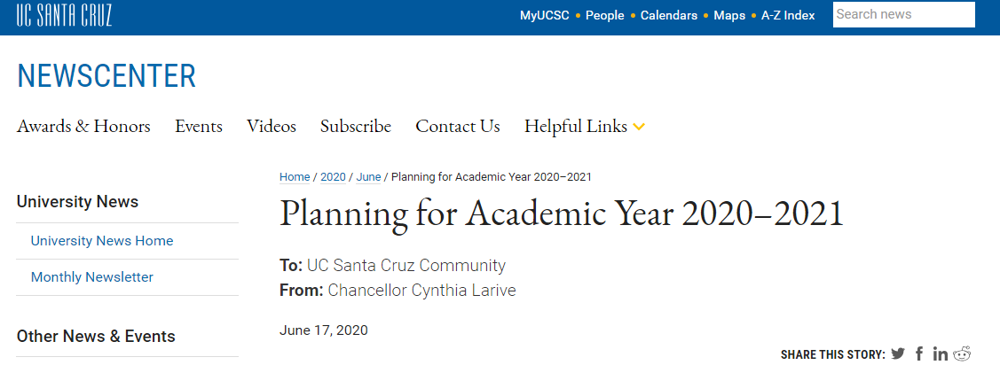 2020年美国加州大学秋季学期安排深度解读