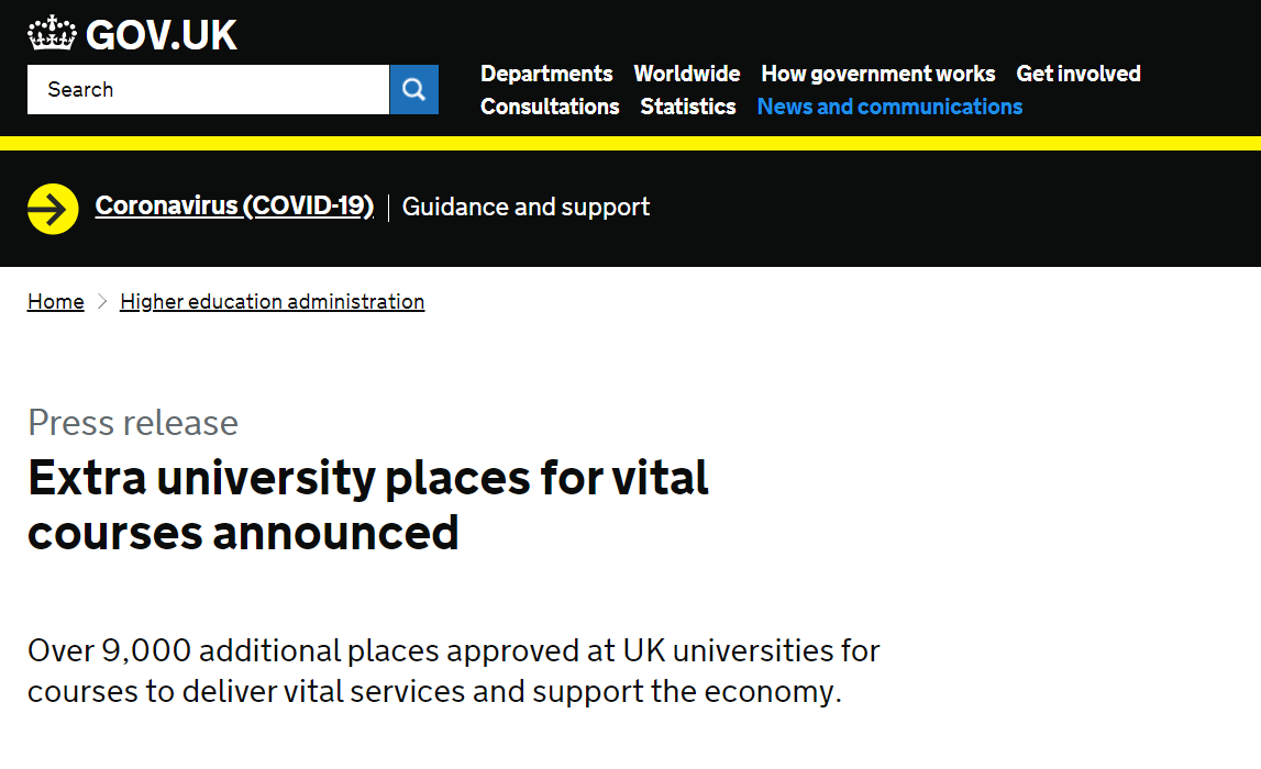 英国12所大学秋季开学政策更新!这些专业新增9000+入学名额!
