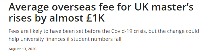 2020-2021年英国热门院校研究生项目学费汇总 2020-2021年英国热门院校研究生项目学费汇总