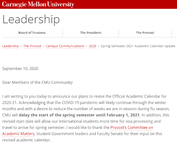 多所美国大学公布2021春季学期安排!仍以网课为主!