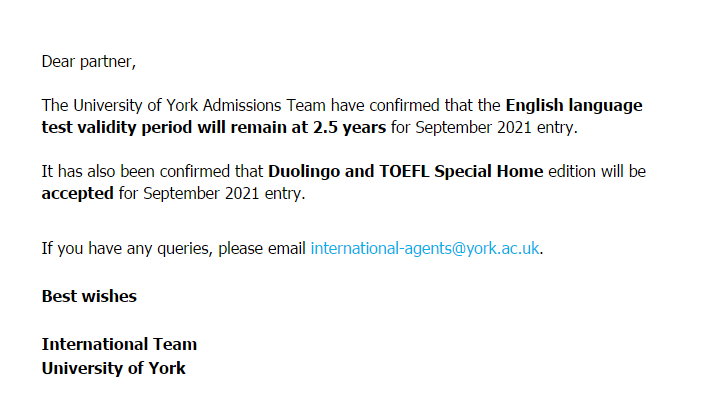 2021年这些英国大学依然能用Duolingo成绩申请! 2021年这些英国大学依然能用Duolingo成绩申请!