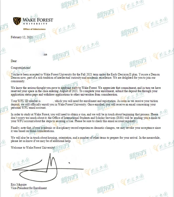 维克森林大学offer+2！美国高校青睐的留学生速成指南！