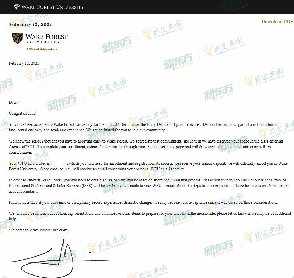 维克森林大学offer+2！美国高校青睐的留学生速成指南！