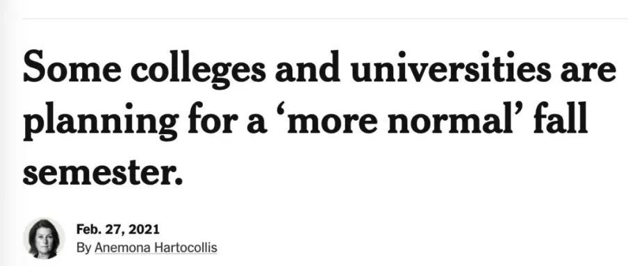纽约时报:美国大学计划秋季学期开放校园! 纽约时报:美国大学计划秋季学期开放校园!