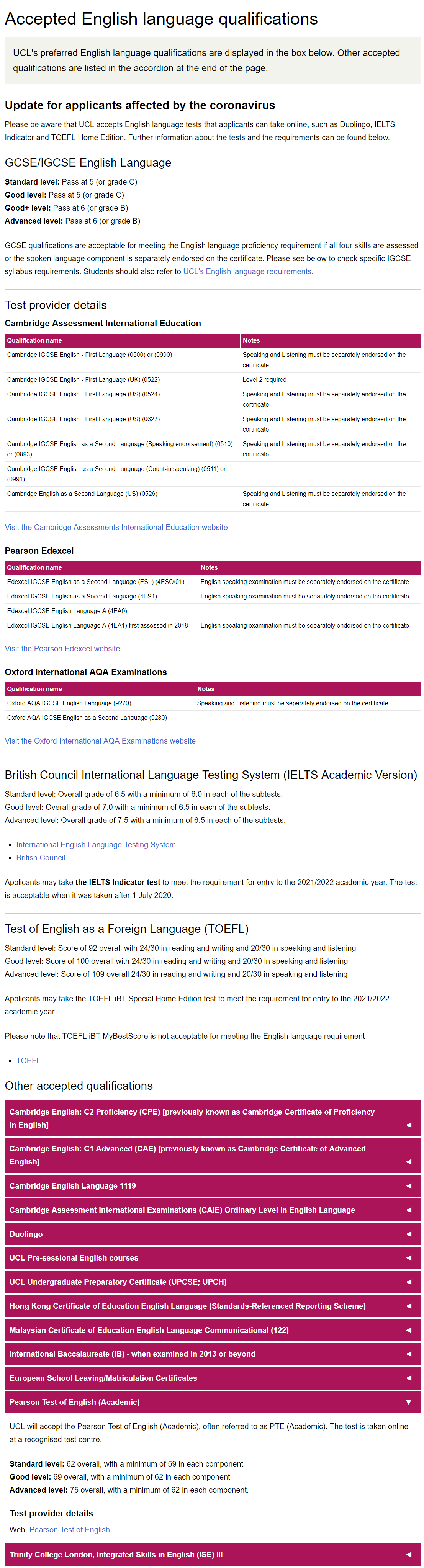 牛津大学接受PTE成绩申请！详细分数要求一览！