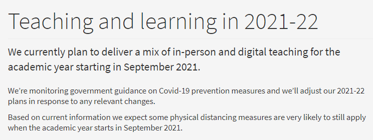 英国G5官宣2021秋季可恢复线下授课！