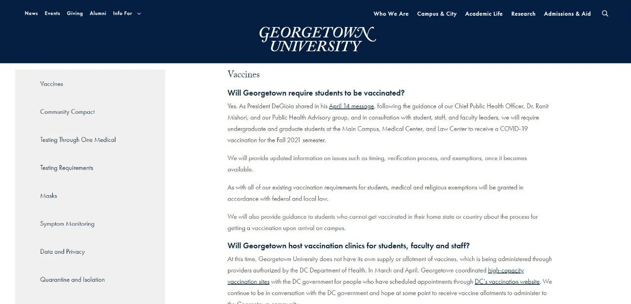 哥大耶鲁等近50所美国大学规定：所有学生必须接种疫苗！
