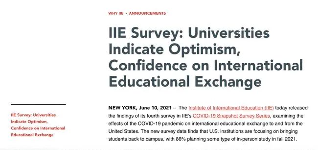 QS&IIE大数据出炉:2021美国留学还是好选择吗? QS&IIE大数据出炉:2021美国留学还是好选择吗?