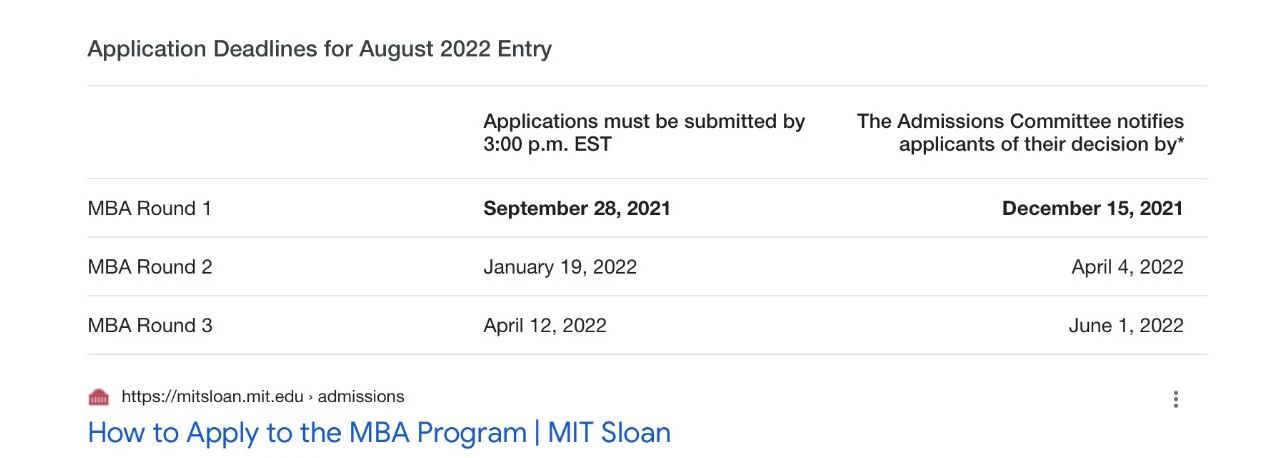 美国TOP20商学院2022Fall申请截止日期汇总！