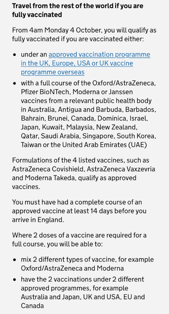 英国入境政策调整！10月4日起取消琥珀色名单！