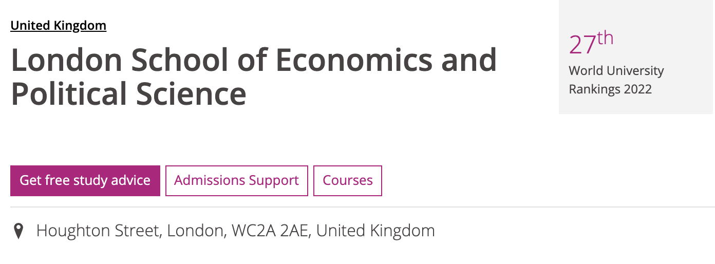 LSE伦敦政经:实力稳坐G5,培养政商各界菁英! LSE伦敦政经:实力稳坐G5,培养政商各界菁英!