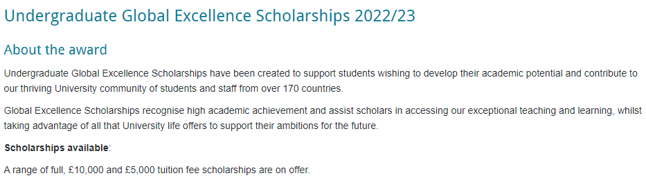 这些英国大学给中国学生的奖学金很丰厚！