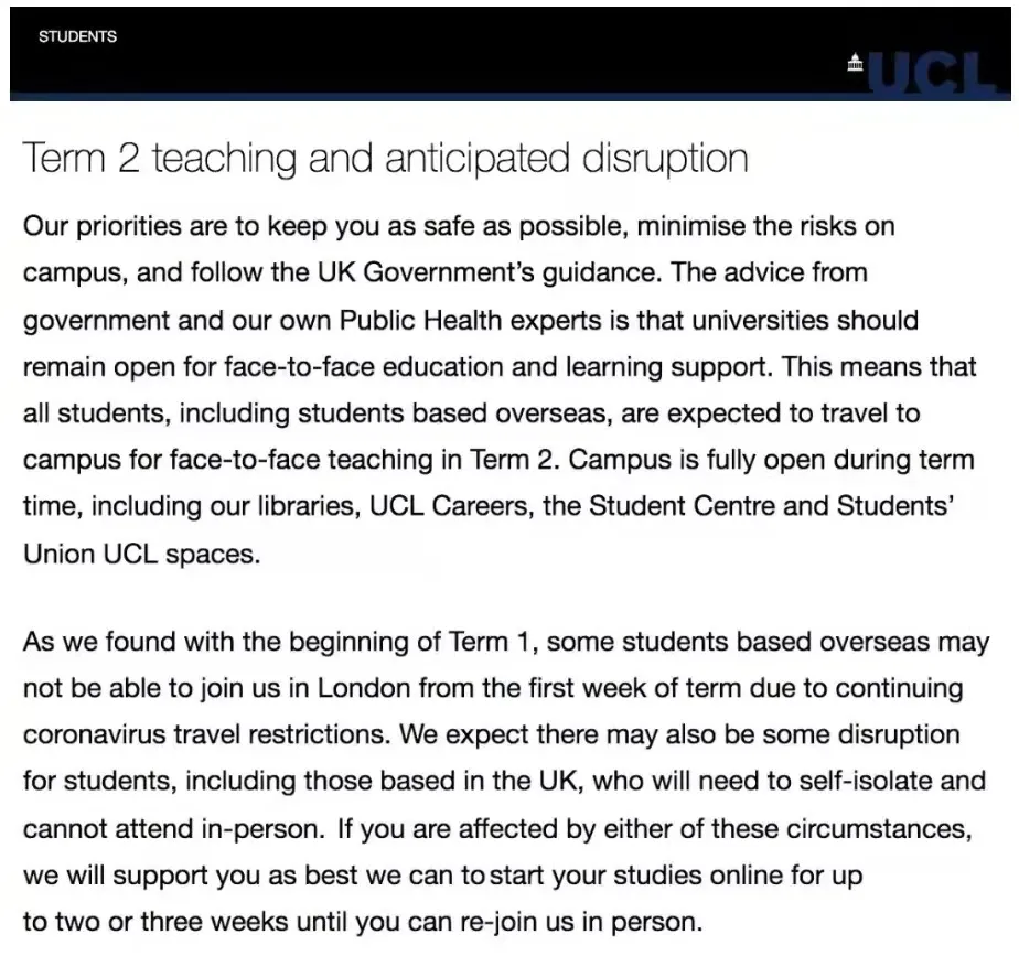 【通知】多所英国大学更新第二学期开学安排! 【通知】多所英国大学更新第二学期开学安排!