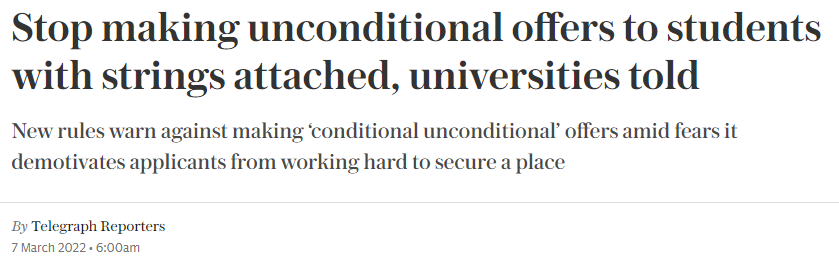 【聚焦】英大学考虑取消本科招生含隐性条件的无条件录取