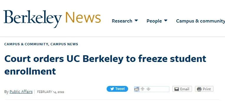 加州大学伯克利招生冻结法案被撤销！1.5万份offer如期发放！