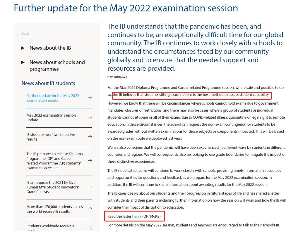 IB官方再次更新2022年5月IB考试评估形式! IB官方再次更新2022年5月IB考试评估形式!