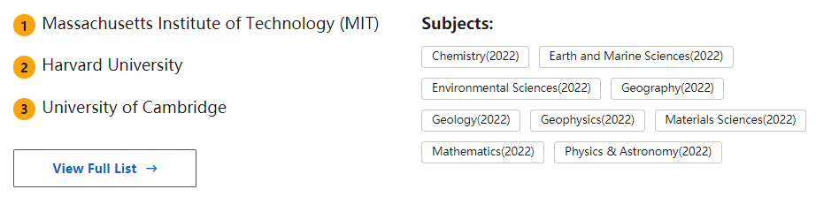 2022QS世界大学学科排行榜发布！