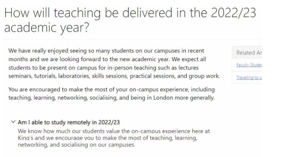 【聚焦】英国伦敦国王学院官宣全面恢复线下教学! 【聚焦】英国伦敦国王学院官宣全面恢复线下教学!