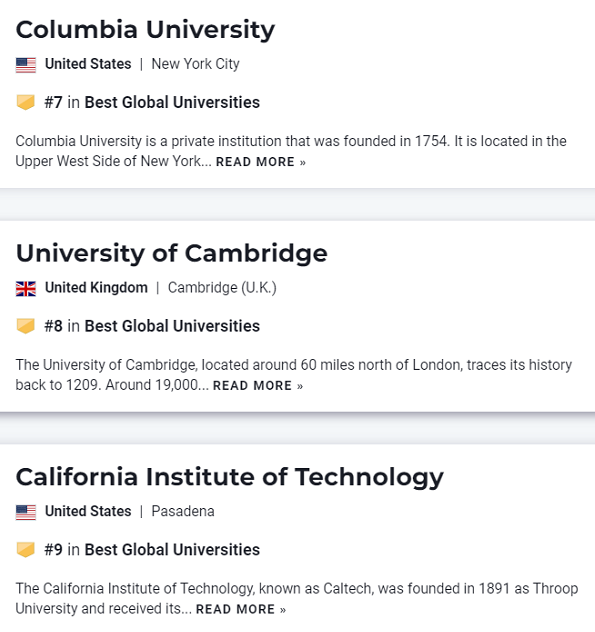 【重磅】USNews发布2023世界大学榜单!美国独占41所! 【重磅】USNews发布2023世界大学榜单!美国独占41所!