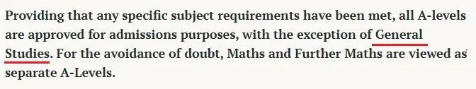 image.png G5大学明确不接受这些A-Level科目!